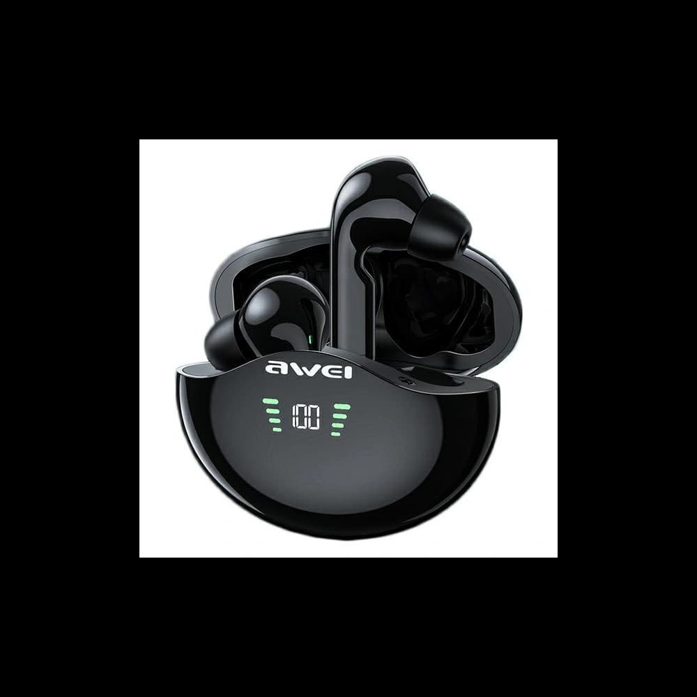 AWEI Bluetooth 5.1 T12P TWS fülhallgató + dokkoló állomás fekete - 1