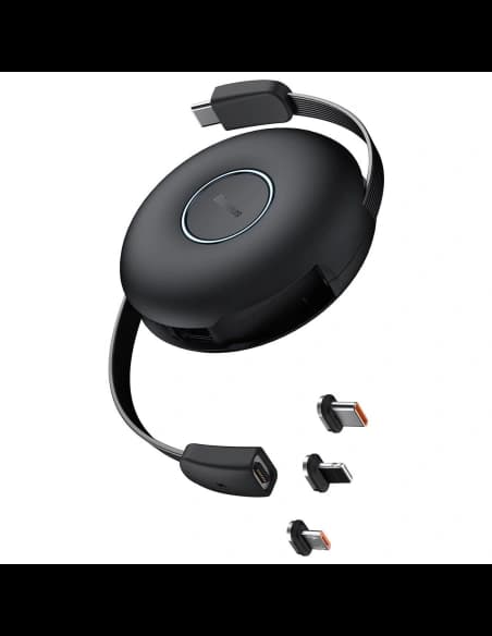 USB mágneses kábel Baseus Zinc 3w1 USB-C / Lightning / Micro 20W, 1m (fekete)