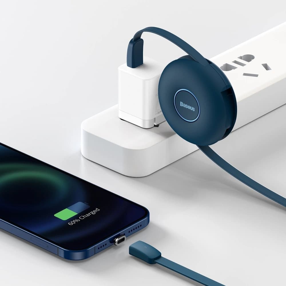 USB mágneses kábel Baseus Zinc 3w1 USB-C / Lightning / Micro 20W, 1m (kék) - 9
