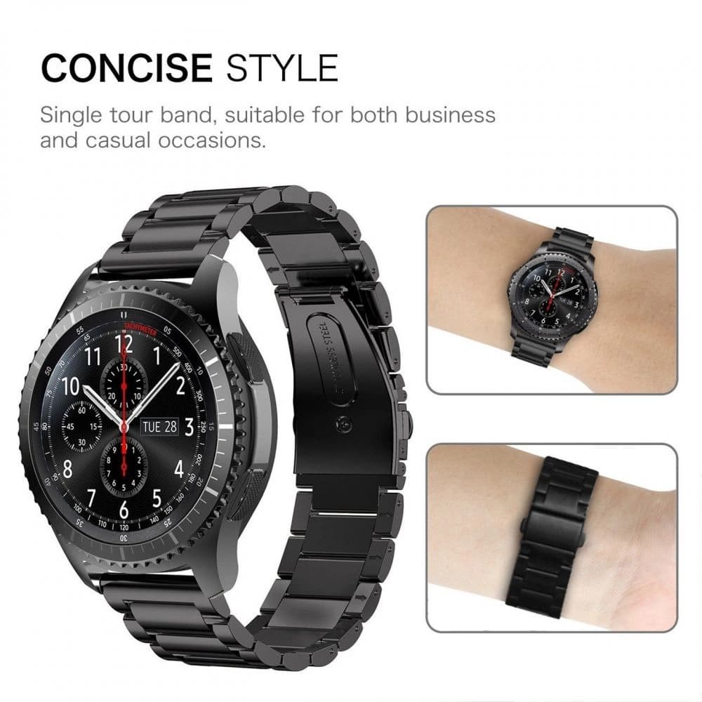 Armband Tech-Protect Edelstahl Samsung Gear S3 Schwarz - 2