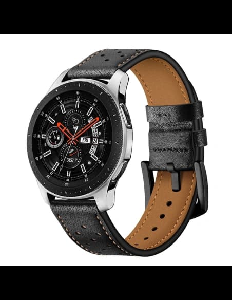 Tech-Protect Leder Samsung Galaxy Watch 46mm Schwarz