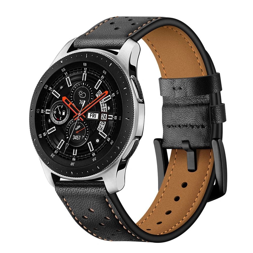 Pasek Tech-Protect din piele Samsung Galaxy Watch 46mm negru