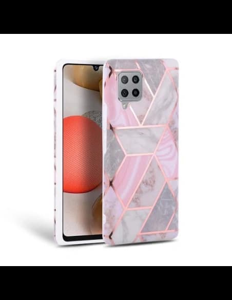 Etui Tech-Protect Marble Samsung Galaxy A42 5G Růžová