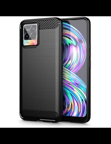 Case Tech-Protect TPUCarbon Realme 8/8 Pro Schwarz