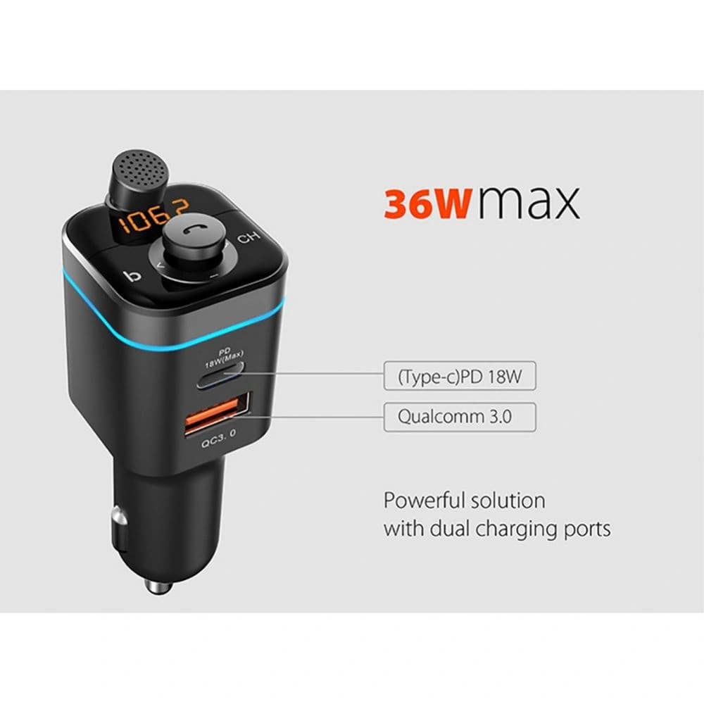 Transmițător FM Tech-Protect C72 Pro 2-port negru - 7