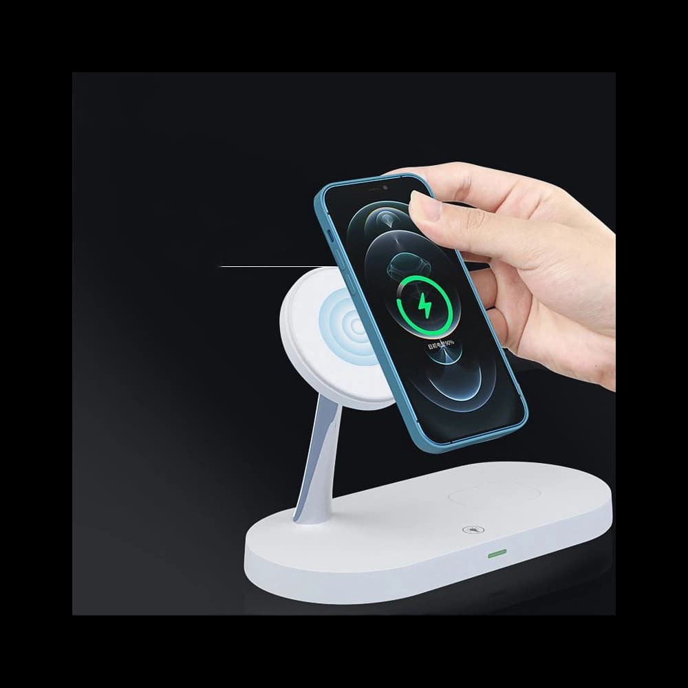 Vezeték nélküli töltő Tech-Protect A12 3in1 Magnetic MagSafe Vezeték nélküli Töltő Fehér - 4