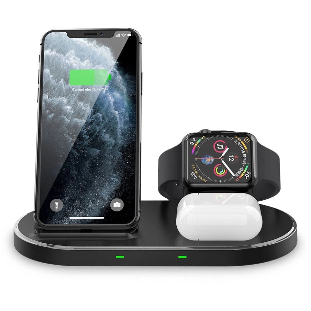 Vezeték nélküli töltő Tech-Protect W55 Wireless Charging Station Fekete - 1