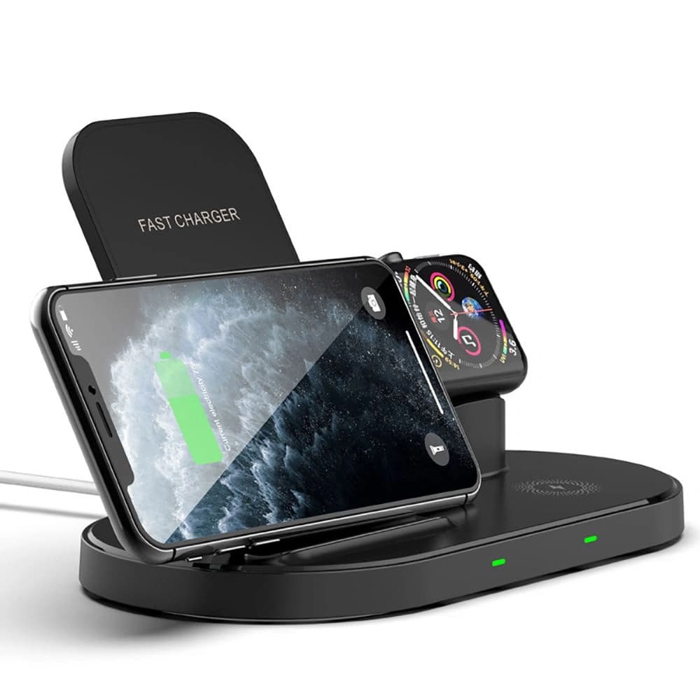Vezeték nélküli töltő Tech-Protect W55 Wireless Charging Station Fekete - 2