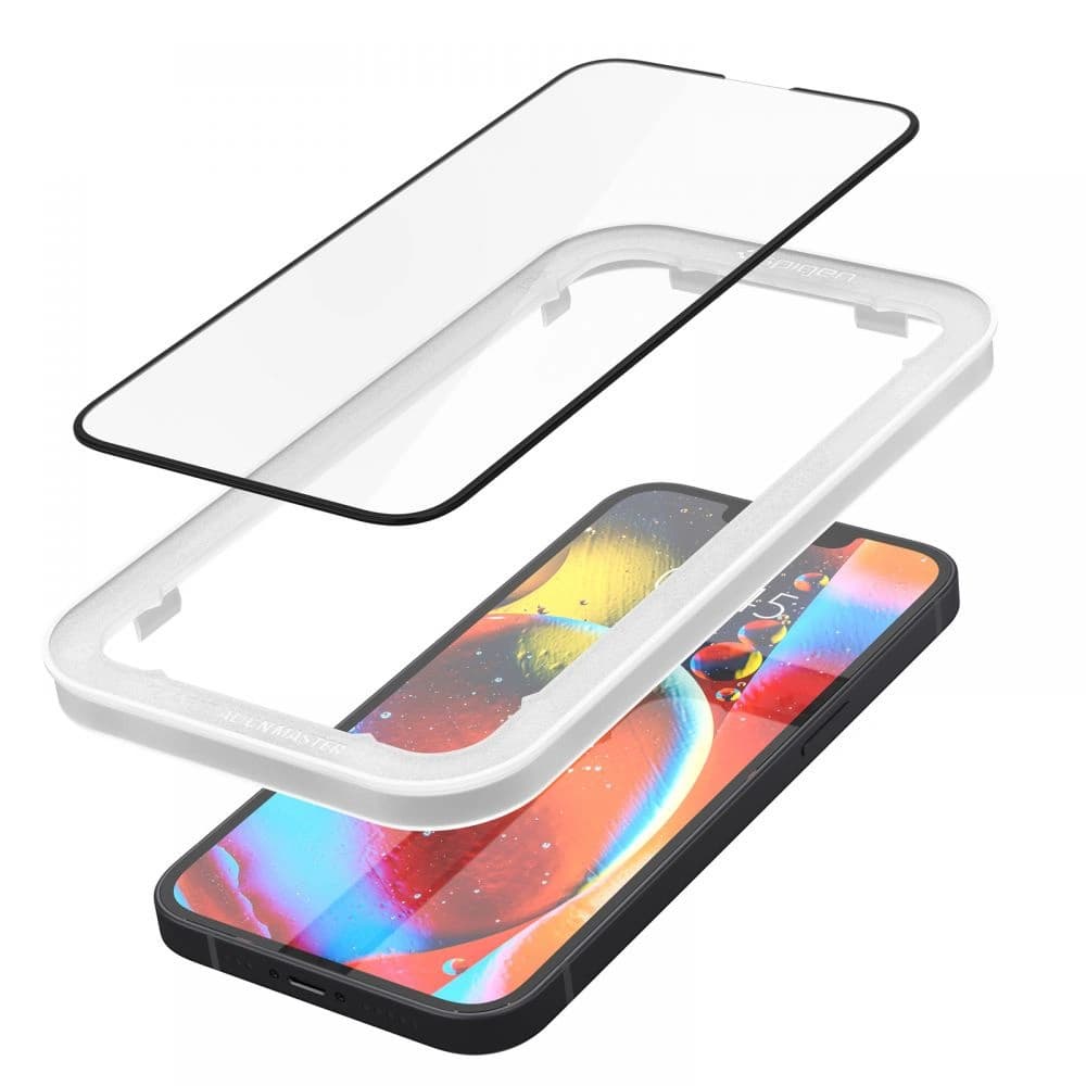 Tvrzené sklo Spigen GLAS.tR Slim AlignMaster Apple iPhone 14/13/13 Pro Černá [2 PACK] - 3