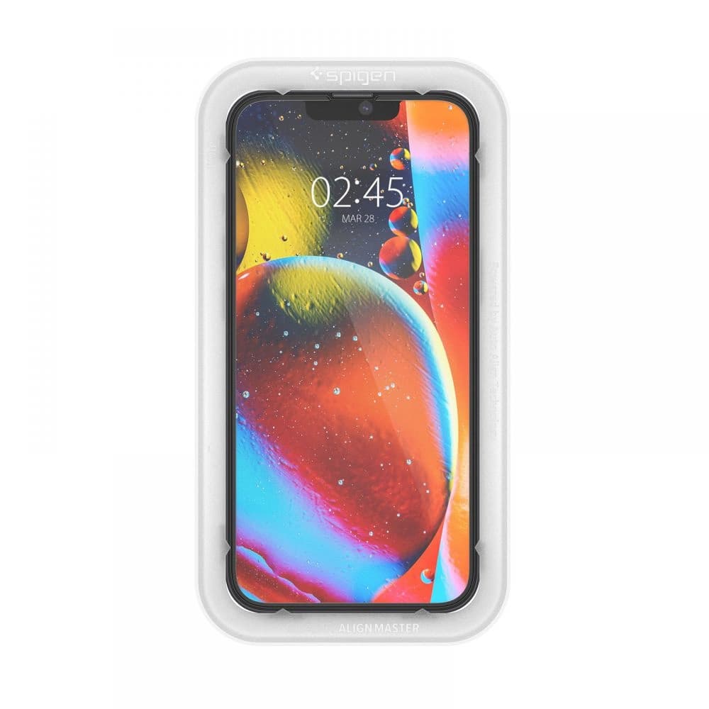 Tvrzené sklo Spigen GLAS.tR Slim AlignMaster Apple iPhone 14/13/13 Pro Černá [2 PACK] - 5
