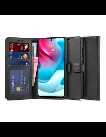 Case Tech-Protect Wallet 2 Motorola Moto G60s Schwarz