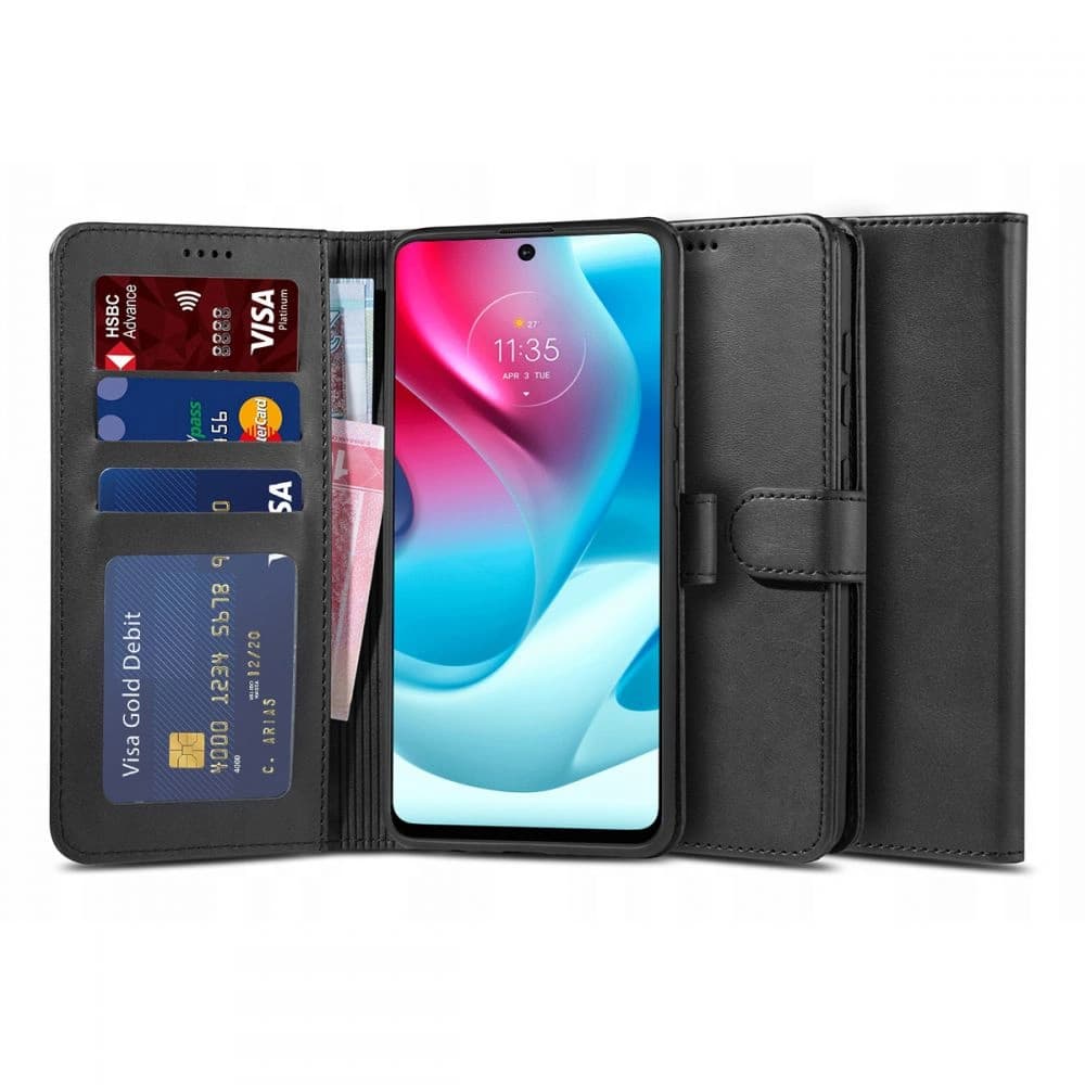 Case Tech-Protect Wallet 2 Motorola Moto G60s Schwarz