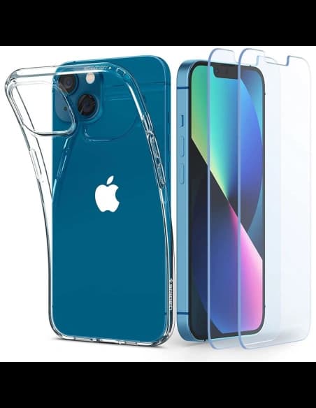 Etui Spigen Crystal Pack Apple iPhone 13 mini Crystal Clear + Sticlă