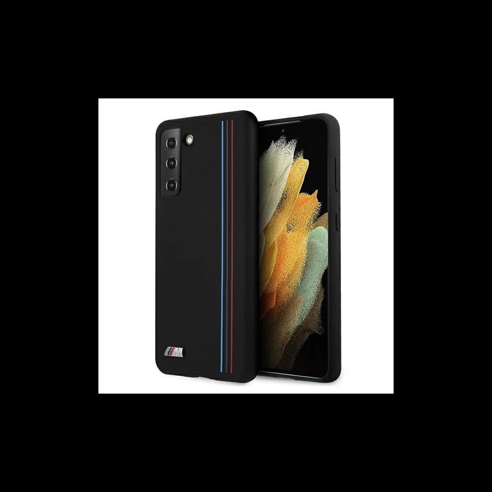 Etui BMW BMHCS21MSIVTBK Samsung Galaxy S21+ Plus černý/black Silicone Stripes M Collection