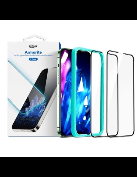 Gehärtetes Glas ESR Armorite Apple iPhone 16e / 14 / 13 / 13 Pro Schwarz [2 PACK]