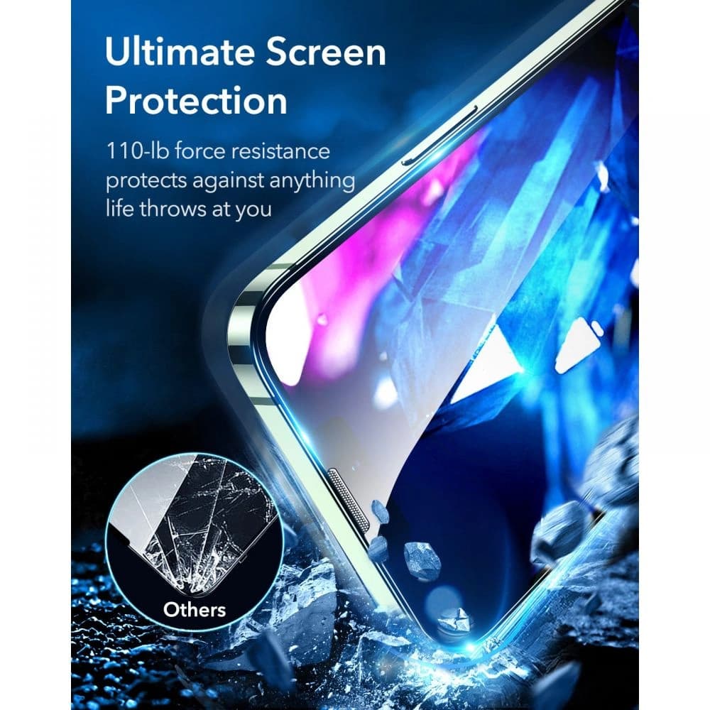 Gehärtetes Glas ESR Armorite Apple iPhone 16e / 14 / 13 / 13 Pro Schwarz [2 PACK] - 2