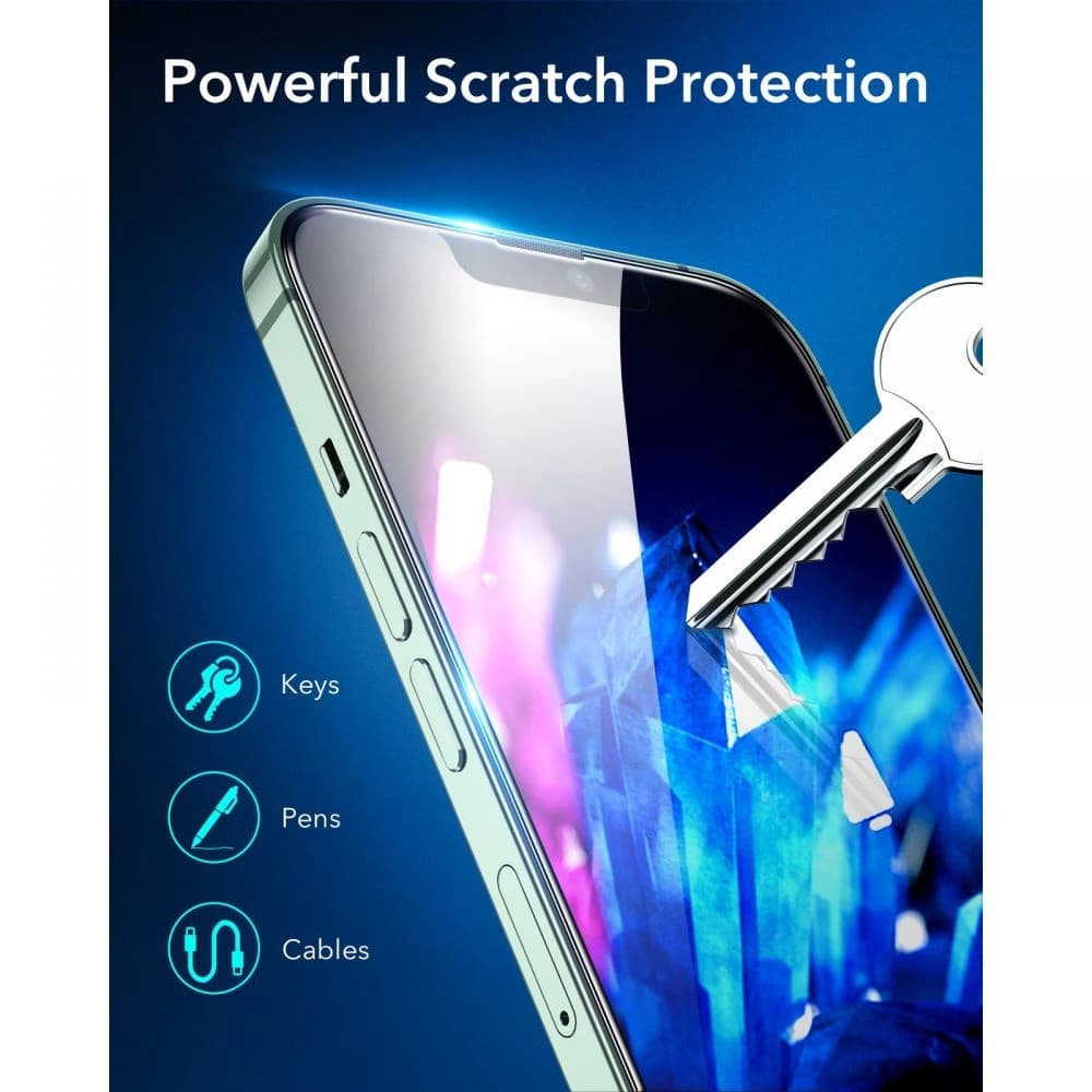 Gehärtetes Glas ESR Armorite Apple iPhone 16e / 14 / 13 / 13 Pro Schwarz [2 PACK] - 3