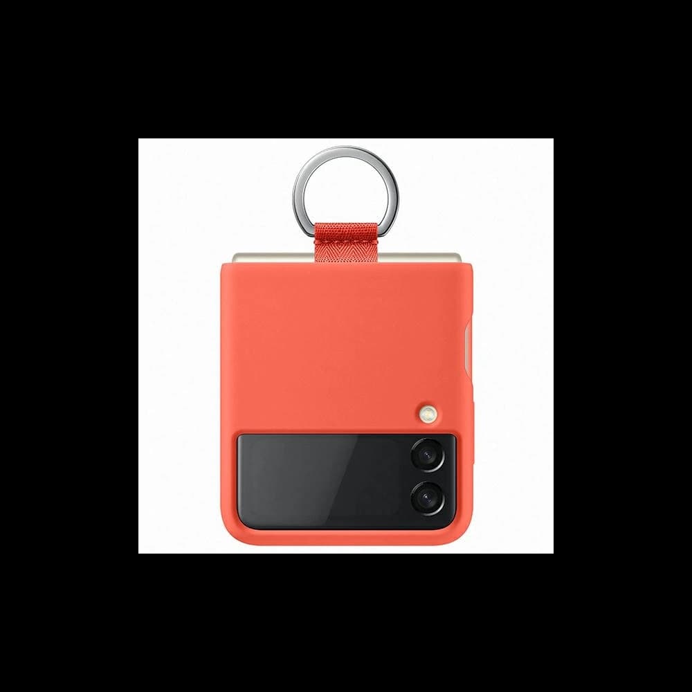Etui Samsung Galaxy Z Flip 3 EF-PF711TPEGWW korálový/coral silikonový kryt s kroužkem - 1