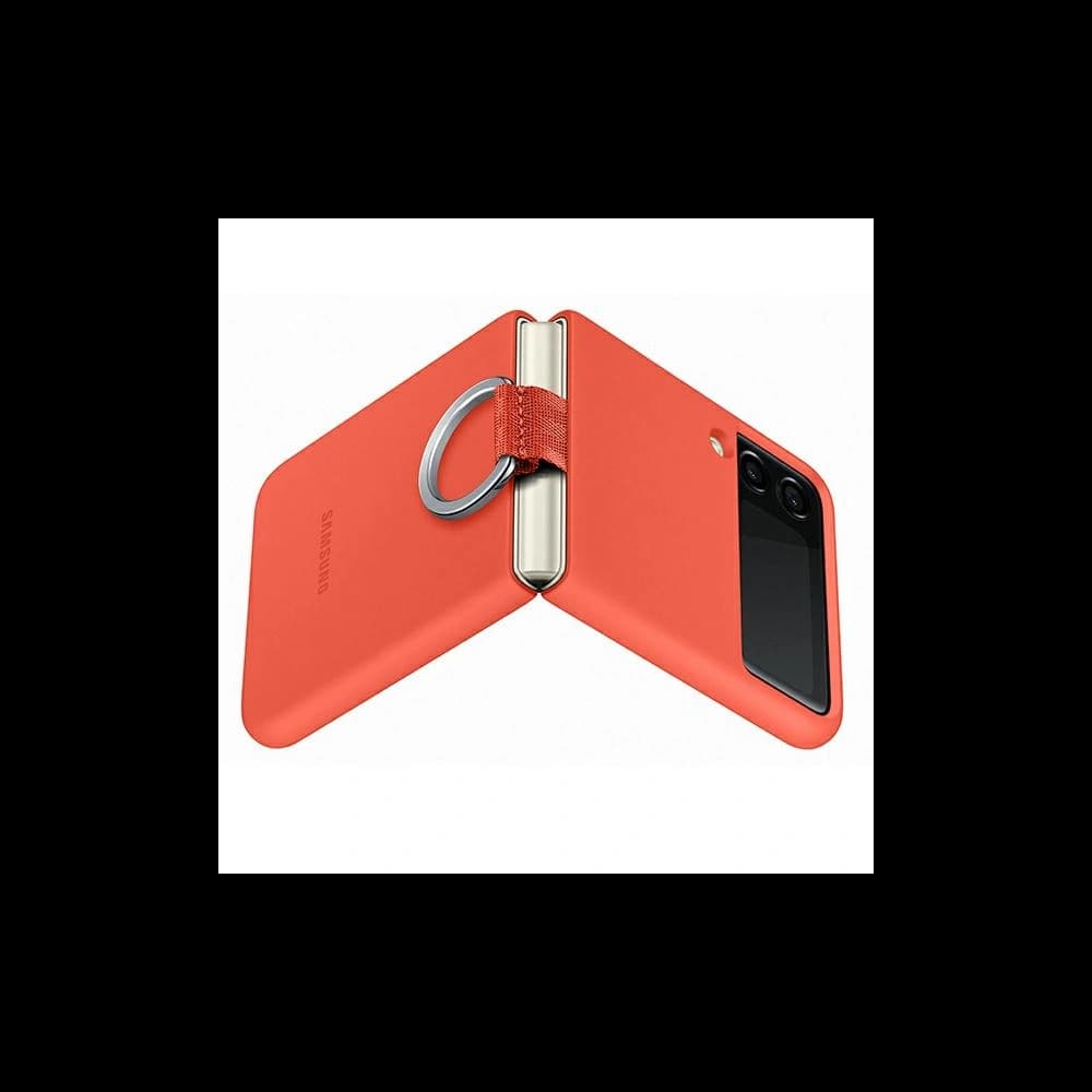 Etui Samsung Galaxy Z Flip 3 EF-PF711TPEGWW korálový/coral silikonový kryt s kroužkem - 4