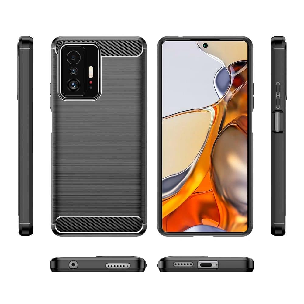 Case Tech-Protect TPUCarbon Xiaomi 11T/Pro Schwarz - 2