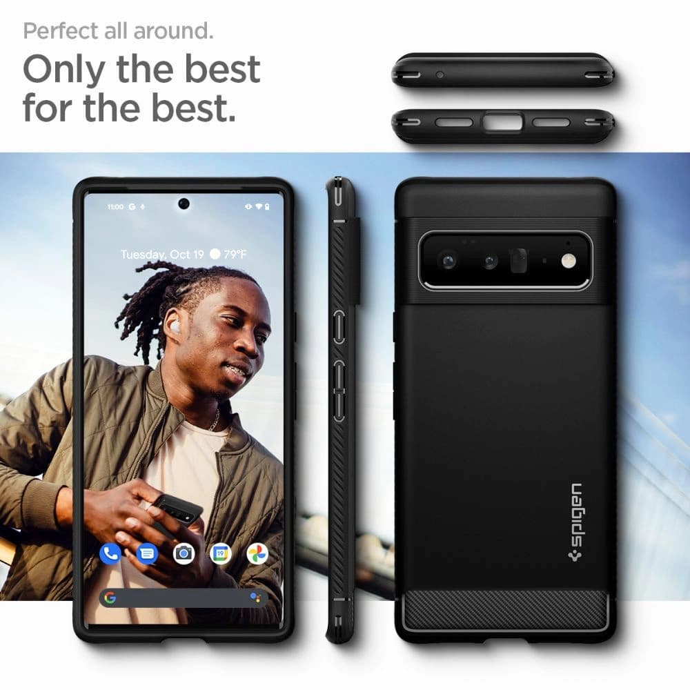 Etui Spigen Rugged Armor Google Pixel 6 Pro Matná Černá - 9