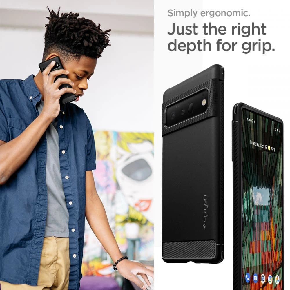 Etui Spigen Rugged Armor Google Pixel 6 Pro Matná Černá - 12