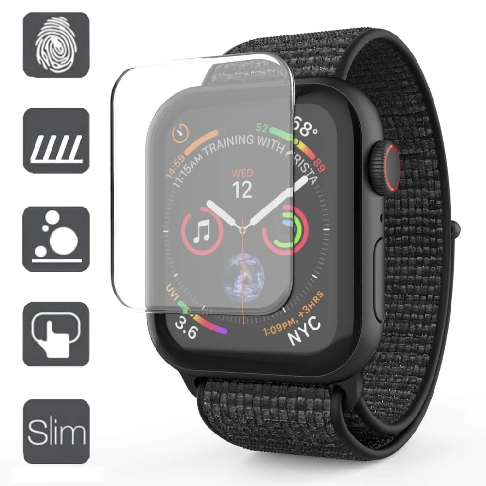 2x Tempered glass with UV glue Whitestone Dome Glass Apple Watch 4/5/6/7/8/9/SE 44/45mm Clear - 2