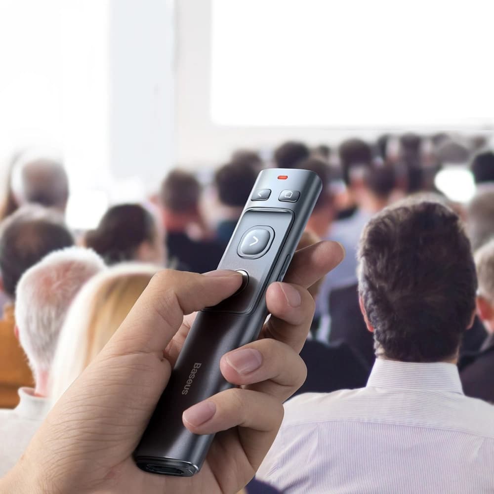 Többfunkciós távirányító Baseus Orange Dot bemutatókhoz, lézeres mutatóval, akkumulátoros (szürke) - 8