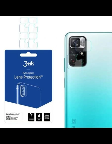 Hibrid de sticlă pentru obiectivul aparatului 3MK Protecție pentru lentile Redmi Note 11 5G [4 PACK]