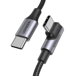 USB-C auf USB-C Kabel, gewinkelt UGREEN US334 5A, PD 100W, 1m (schwarz)