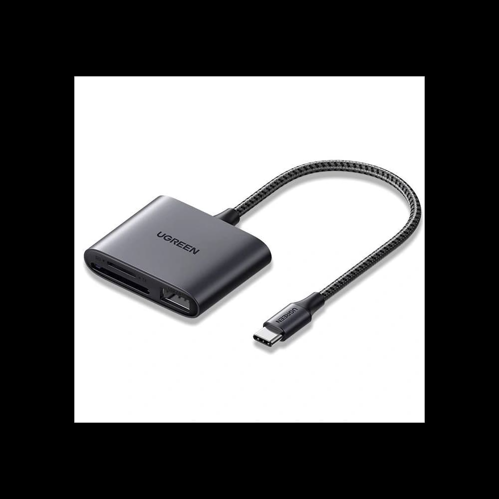 Cititor de carduri + USB, UGREEN CM387, USB-C (negru) - 1