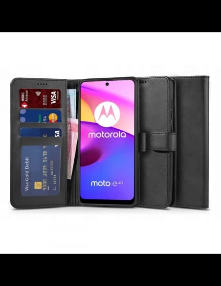 Etui Tech-Protect Wallet Motorola Moto E20/E40 černé