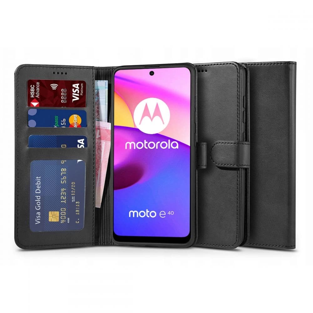 Etui Tech-Protect Wallet Motorola Moto E20/E40 Negru