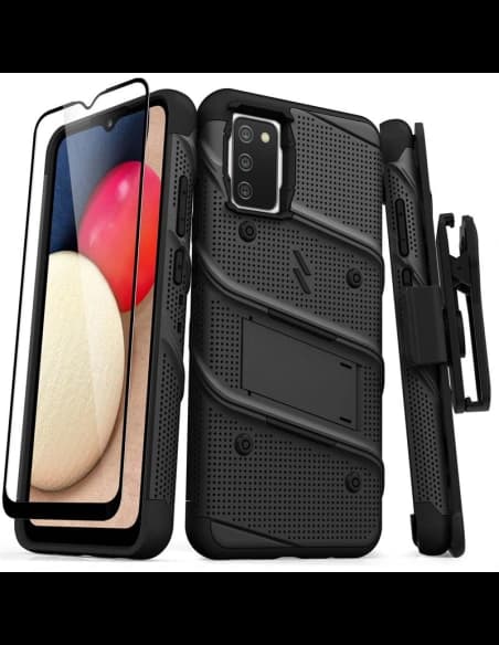 Etui ZIZO BOLT Series Samsung Galaxy A02S + sklo (černé)