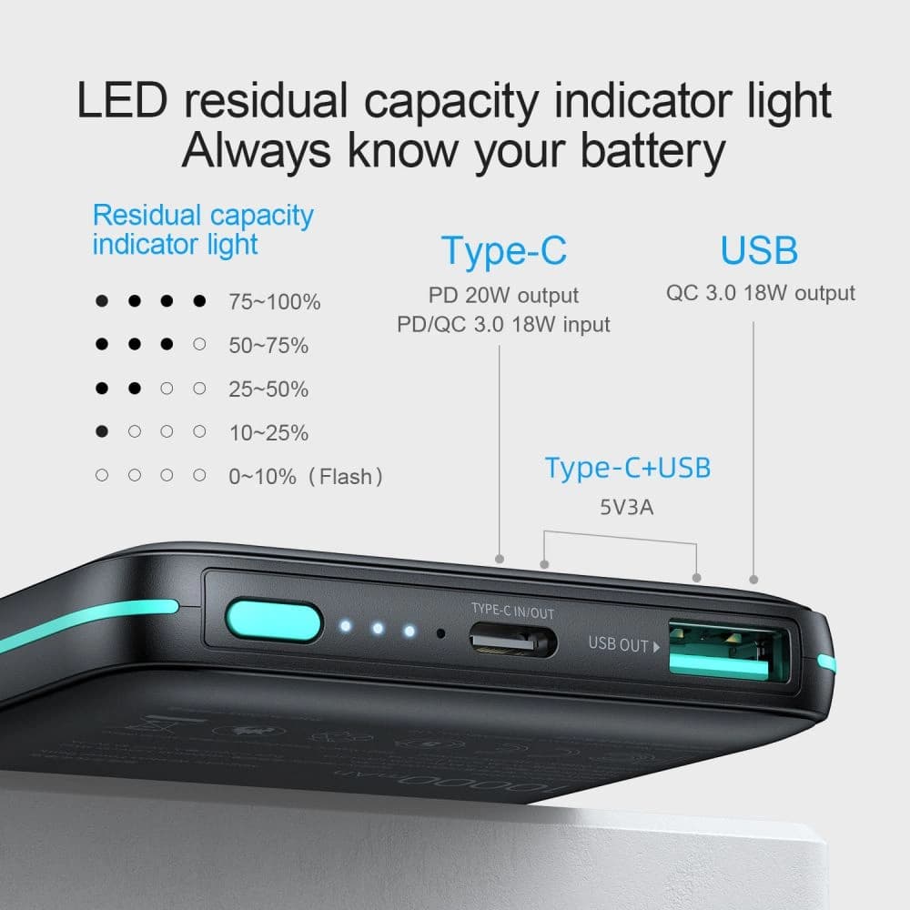 Joyroom JR-W040 Magnetic MagSafe Power Bank 10000mah Black - 3