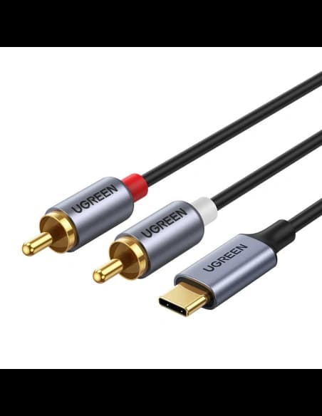UGREEN CM451 USB-C kábel 2x RCA (Cinch) 1.5m (fekete)