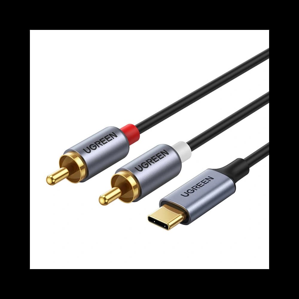 UGREEN CM451 USB-C kábel 2x RCA (Cinch) 1.5m (fekete) - 1