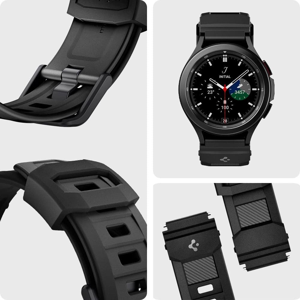 Spigen Rugged Band Samsung Galaxy Watch 4/Watch Active 2/Huawei Watch GT 2 42mm Matt Schwarz - 9