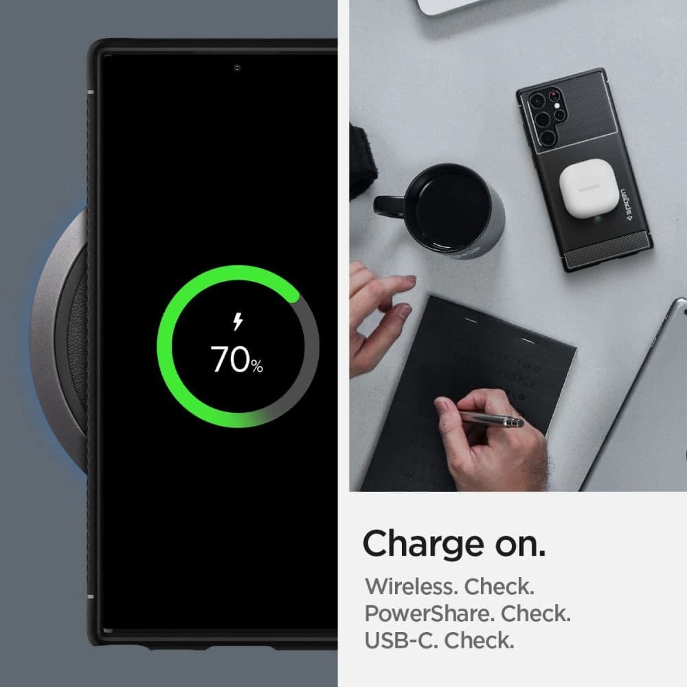 Etui Spigen Rugged Armor Samsung Galaxy S22 Ultra Negru Mat - 14