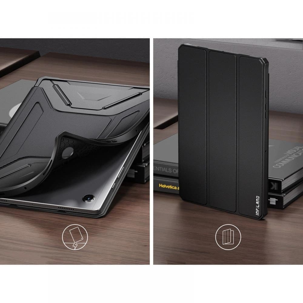 Etui Infiland Rugged Folio Samsung Galaxy Tab A8 10.5 Fekete - 3