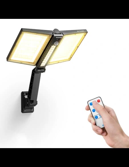 Außen Solar LED Lampe Blitzwolf BW-OLT8 mit Bewegungs- und Dämmerungssensor.