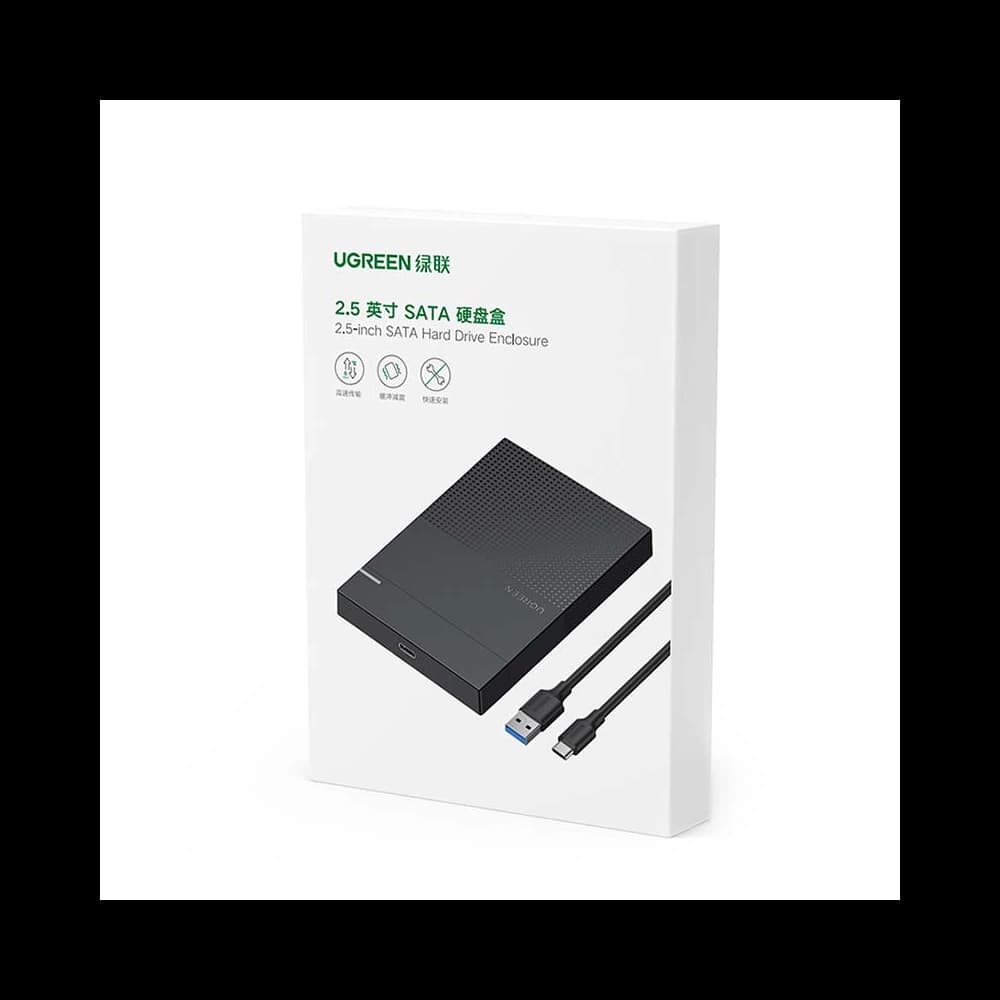 Externí pouzdro pro HDD/SSD 2,5" UGREEN CM471, USB-A 3.2 Gen 1 5Gbps (černé) - 3