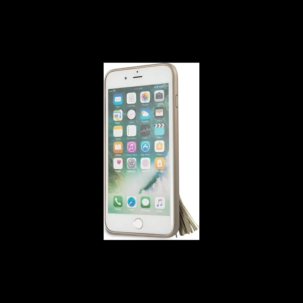 Case Guess GUHCI8LRSSABE Apple iPhone 8/7 Plus beige hartes Saffiano-Gehäuse mit Ringständer - 5