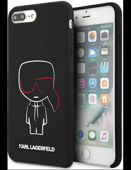 Etui Karl Lagerfeld KLHCI8LSLKCBK Apple iPhone 8/7 Plus hardcase černý/black Silicone Karl Iconic
