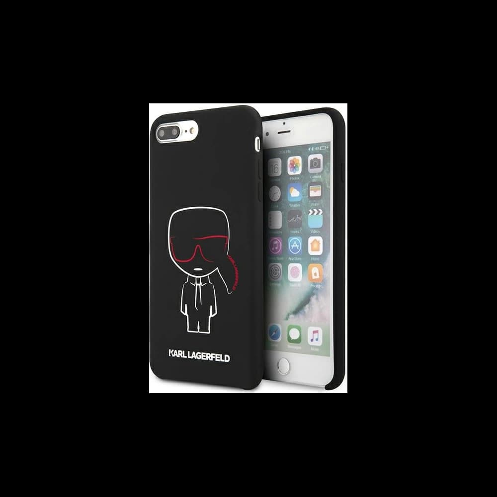 Etui Karl Lagerfeld KLHCI8LSLKCBK Apple iPhone 8/7 Plus hardcase černý/black Silicone Karl Iconic