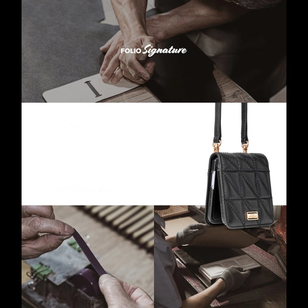 Etui Ringke Folio Signature Quilted Samsung Galaxy Z Flip 3 Černé - 4