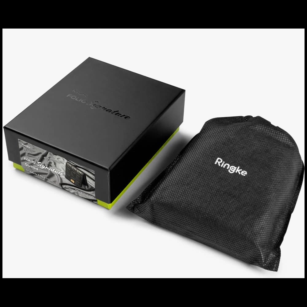 Etui Ringke Folio Signature Quilted Samsung Galaxy Z Flip 3 Černé - 6