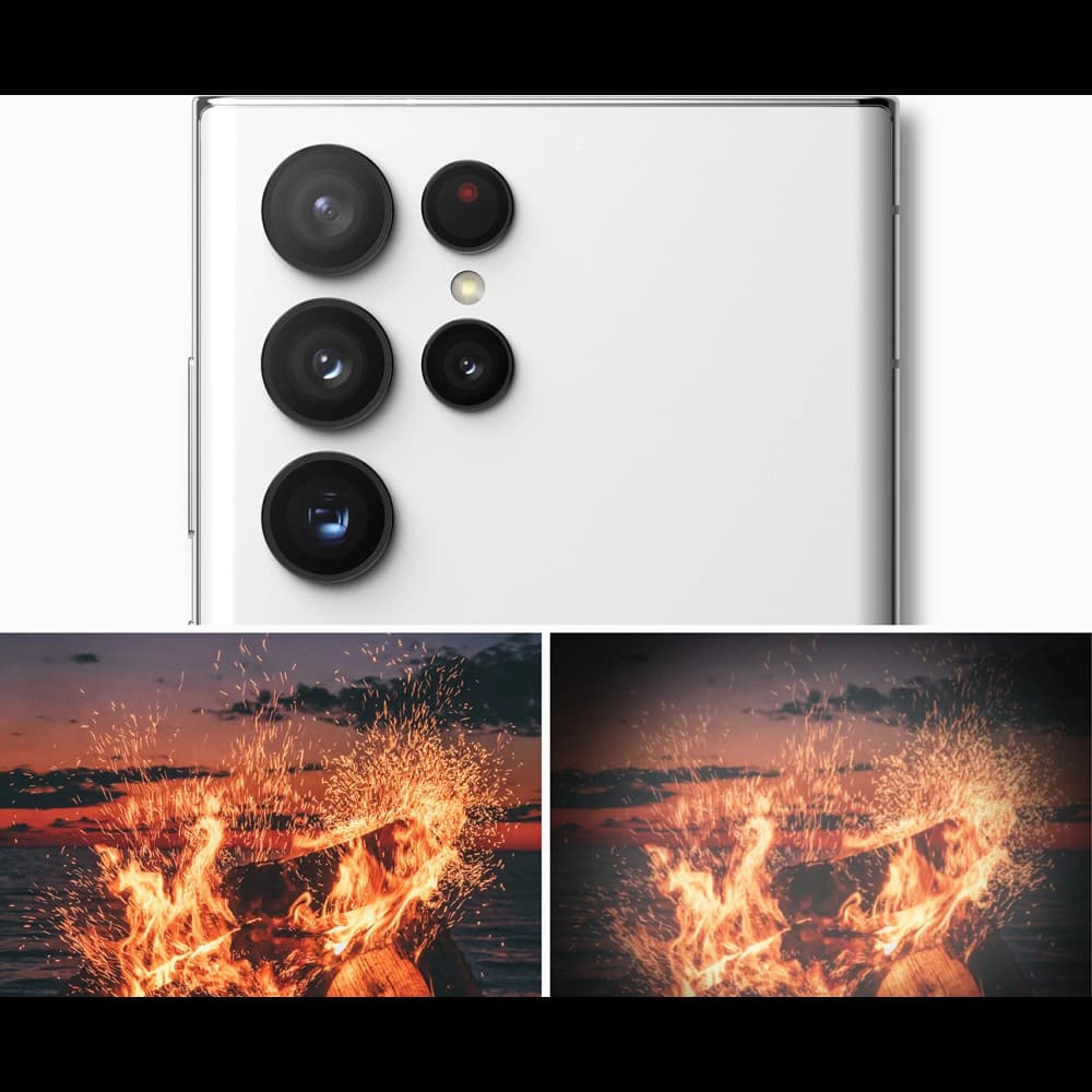 Edzett üveg Ringke fényképezőgép lencse keret üveg Samsung Galaxy S22 Ultra Fekete - 7