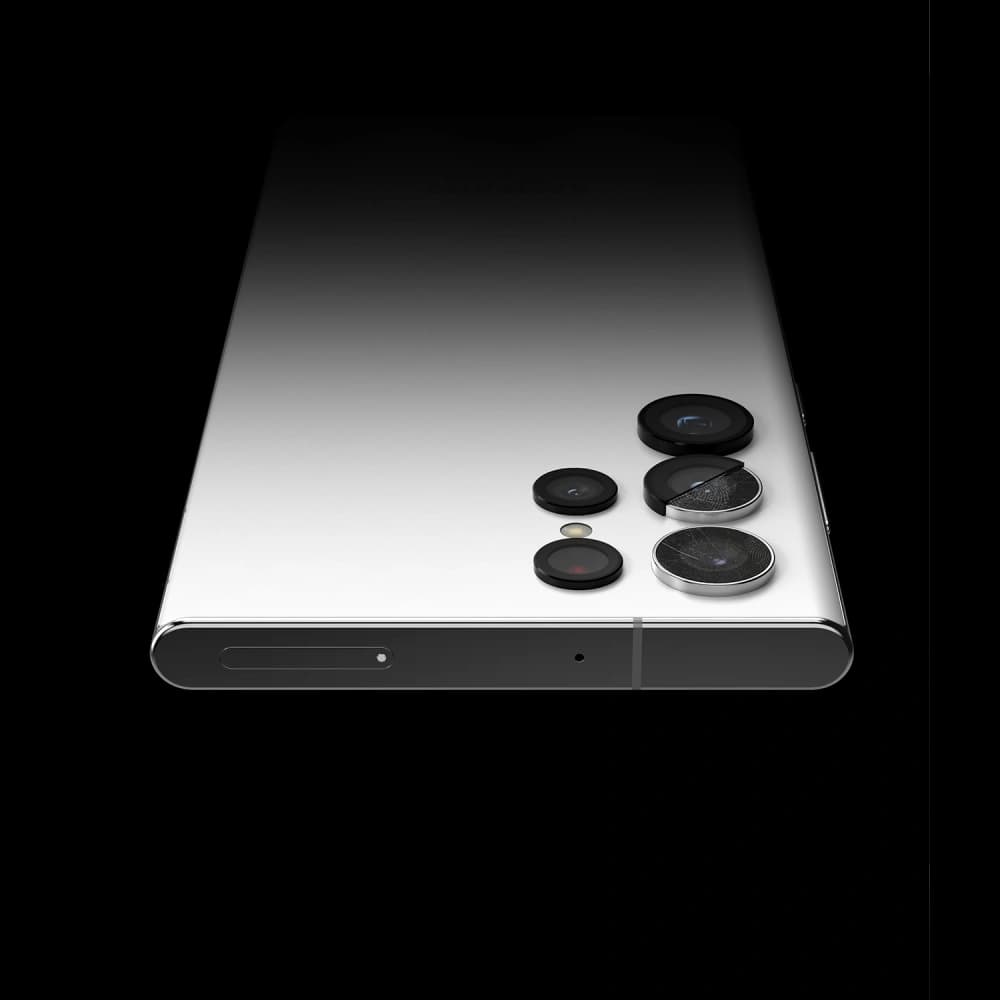 Edzett üveg Ringke fényképezőgép lencse keret üveg Samsung Galaxy S22 Ultra Fekete - 8