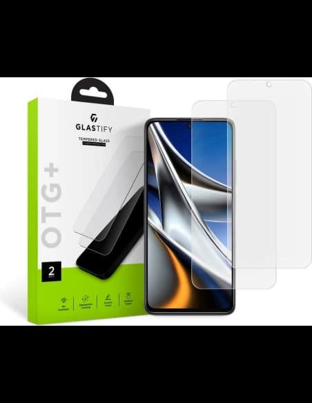 Gehärtetes Glas Glastify OTG+ POCO X4 Pro 5G Klar [2 PACK]